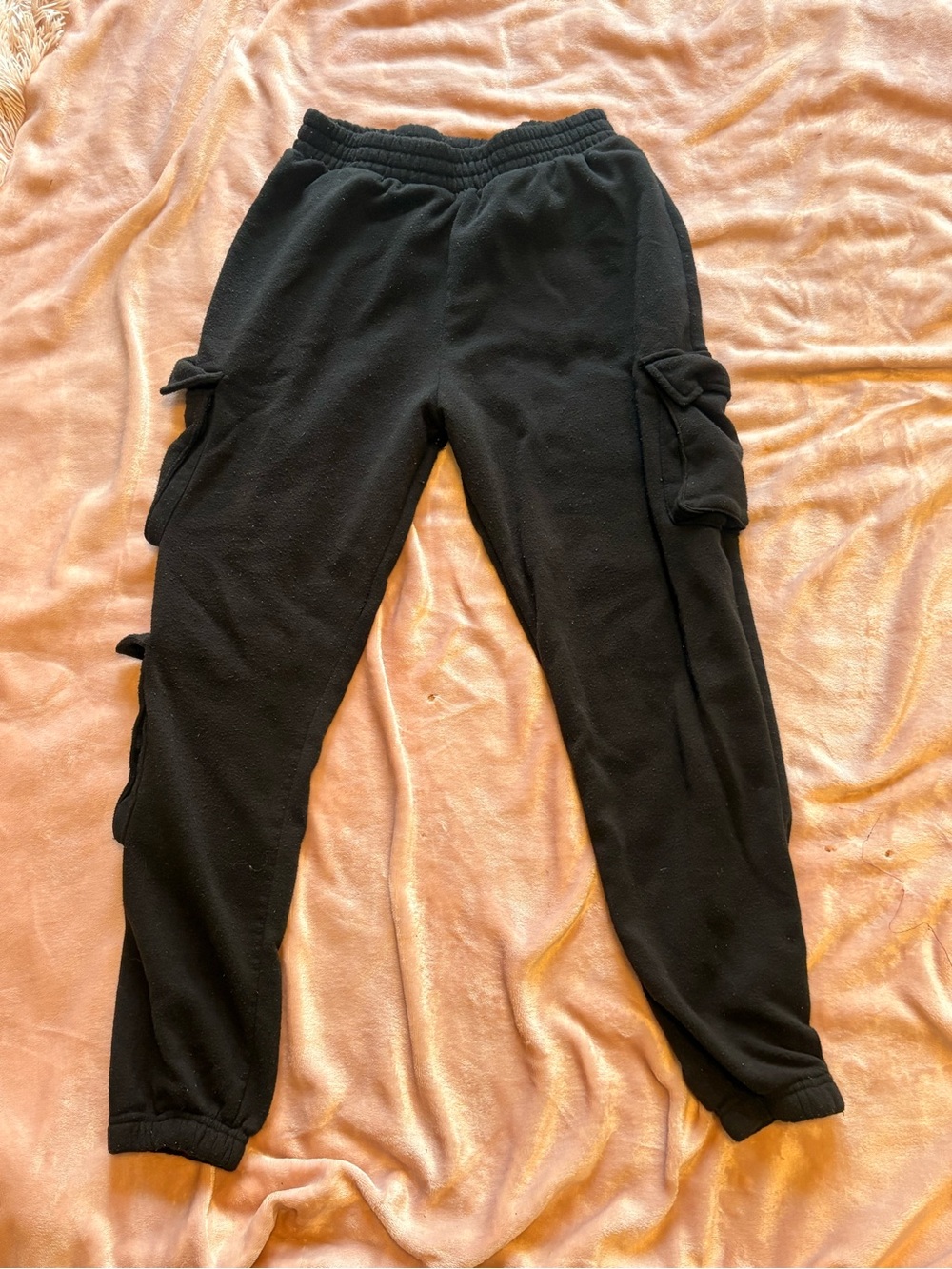 Kids Black Cargo Jogger Pants